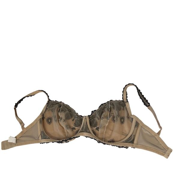 Frederick’s of Hollywood Beige Black Lace Underwire Bra | 34F - Picture 4 of 6